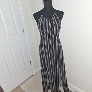Black and White Striped Maxi Dress